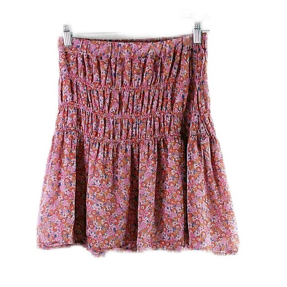 Sanctuary - Pink Floral Lined Mini Skirt - XS - Picture 4 of 6